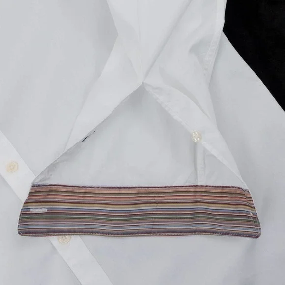 Paul Smith Tailored-Fit Signature Stripe Cuff Shirt Men's 16 White
